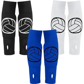 3 Pairs Volleyball Arm Sleeves for Girls Boys Passing Forearm Sleeves with Protection Pad and Thumbhole