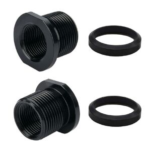 2 Pack 1/2 x 28 Thread to 5/8 x 24 Thread Convert with Crush Washer Black