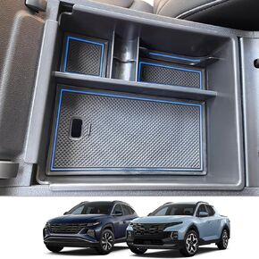 CDEFG 2PCS Lower Center Console Tray Floor Console Organizer with Cup Holder Compatible with 2025 Hyundai Santa Cruz/ 2025 Hyundai Tucson Accessories Middle Console Storage Box