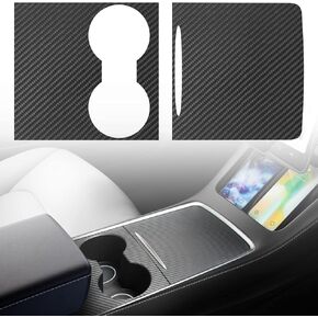 Center Console Wrap Kit for Tesla 2024 Model 3(Highland) Accessories Console Cover Interior Decoration Wrap Kit(White)