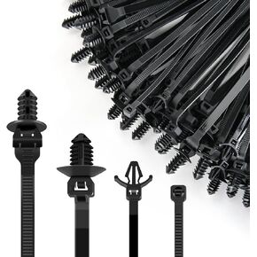GOOACC Push Mount Cable Zip Ties Heavy Duty Nylon Push Mount 4 Popular Sizes Self Locking Cable Strap Assortment for Indoor Outdoor Wire Tying Construction Auto ect. -120 Pcs