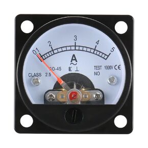 Baomain Round Ammeter SO-45 Analog Panel Meter Class 2.5 Accuracy AC 0-5A Black