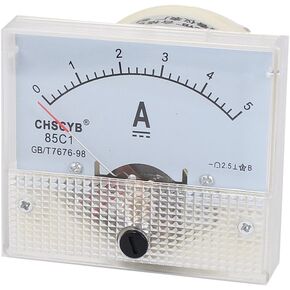 uxcell Analog Current Panel Meter DC 0-5A 85C1 Ammeter 63.5x56x54mm for Automotive Circuit Testing Charging Battery Ampere Tester Gauge Pack of 1