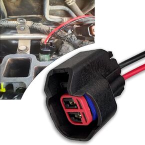 1 PC EV6 EV14 Car Fuel Injector Connector with Cable, Durable Starter Pigtail Connector Harness Plug, Compatible EV6 EV1 EV14 The Model Of Automotive Accessories(Black)
