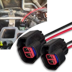 1 PC EV6 EV14 Car Fuel Injector Connector with Cable, Durable Starter Pigtail Connector Harness Plug, Compatible EV6 EV1 EV14 The Model Of Automotive Accessories(Black)