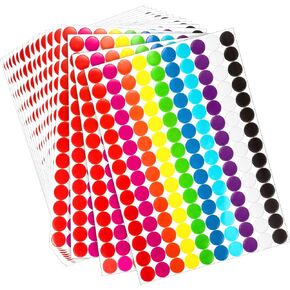Boao Round Dot Stickers 3/4 Inch Diameter Circle Dot Labels Multicolor, Polka Circle Assorted Colors Sticker for Classroom, Office or Family(2800 Pieces)