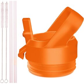 Straw Cap for YETI Rambler Bottle and RTIC Bottle, Straw Lid with 2 Straws and 2 Brushes