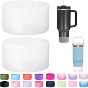 LONPARRY 2-Pack Silicone Boot for Stanley 40 30 oz Quencher Adventure Tumbler, Bottom Boot for Stanley IceFlow Flip 30 20 oz, Stanley Cup Protector Sleeve Cover Boots for Stanley 40 30 oz with Handle
