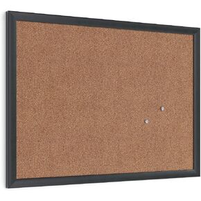 U Brands Cork Bulletin Board, 18" x 24", Black Wood Frame (026U00-01)