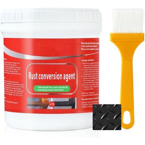 Rust Renovator,Rust Remover for Metal,Rust Converter for Metal,Water-Based Rust Remover for Metal, Rust Removal Converter Metallic Paint with Brush,Multi-Functional Anti-Rust Paint 300g(Black)