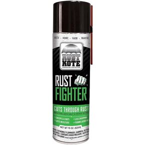 RustKote - Rust Kote - Rust Fighter Aerosol, 15oz, Corrosion Protection, Salt Neutralizer, Lifts Moisture, Creeps & Coats While Protecting Metal from Rust. Use on Cars, Machinery, bicyles, Equipment
