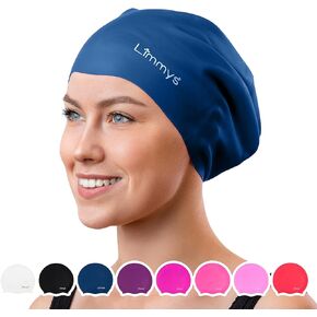 Limmys Adult Long Hair Swimming Cap - 100% Silicone Swim Caps for Men and Women - Premium Quality, Stretchable and Comfortable Swimming Hats