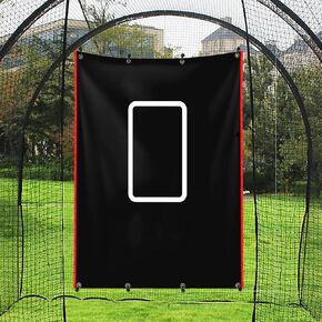 Baseball Backstop with Strike Zone 4ft x 6ft Batting Cage Target Catcher Image Backdrop Softball Pitching Hitting Targets Training Practice Tool