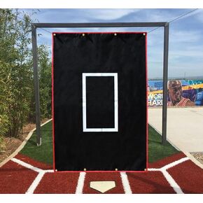 Baseball Backstop, Baseball Softball Backstop with Strike Zone and Catcher Image, Batting Cage Backstop, Waterproof Baseball Backstop, Hitting Backstop for Hitting Pitching(Size Optional)