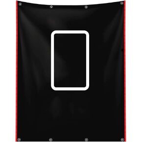 FINGER TEN Baseball Batting Cage Backstop Backdrop 4' x 6' Softball Strike Zone Target for Pitching Net