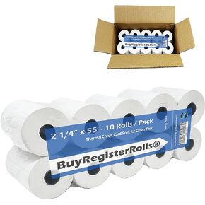 Clover Flex Receipt Paper 2 1/4 x 55 (10 rolls - 55 GSM) Thermal Paper from BuyRegisterRolls