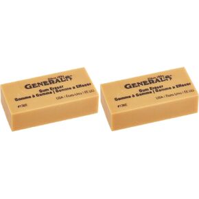 General Pencil 136EBP Artist Gum Eraser- (2 Pack)