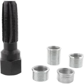 ABN Spark Plug Thread Repair Kit, 14mm Reamer Cylinder Thread Repair Tool & Thread Insert – Spark Plug Rethreader Kit