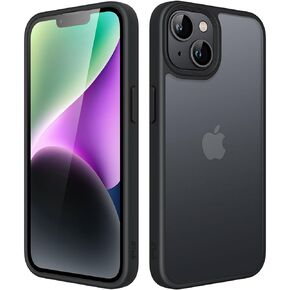JETech Matte Case for iPhone 14 6.1-Inch, Shockproof Military Grade Drop Protection, Frosted Translucent Back Phone Cover, Anti-Fingerprint (Black)
