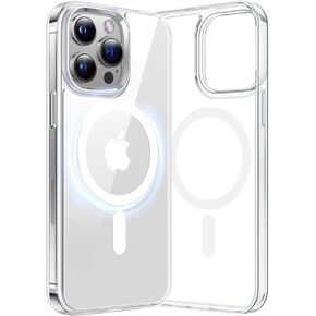حافظة TORRAS أقوى مغناطيسية لهاتف iPhone 13 Pro، تم اختبار السقوط من الدرجة العسكرية بطول 10 أقدام، متوافقة مع MagSafe، سيليكون نحيف غير لامع لحافظة هاتف iPhone 13 Pro، أسود شفاف