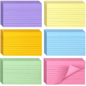 Bignc 600 Sheets Index Cards Colored, 3 X 5 Inch Ruled Color Note Cards for School, Home & Office, Multi Colors Flashcards, Colorful Notecards,Pink Index Card Ruled, Purple Lined Flash Cards