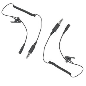 Male U-174 Mono U Plug to 3.5mm Aux Mobile Phone Female Extension Cable Coil Line for David Clark Helicopter Headphone H10-13H H10-13S Aviation Headset(7.0 mm NATO US Military Wiring,2Pack)