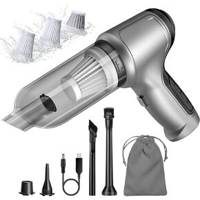 Mini Car Vacuum Cleaner High Power, 3 in 1 Handheld Vacuum Cleaner, Handheld Portable Car Vacuum, 3 Washable Filters Strong Suction, Vacuum Cleaner for Car Home Keyboard and Office