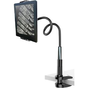 Gooseneck Holder Stand for Kindle for Reading in Bed Adjustable Arm Mount for Bed for iPhone, iPad, Book,Switch, Samsung Galaxy Tabs, Kindle Setup Paperwhite Accessories, 35 in (Black) in Kuwait