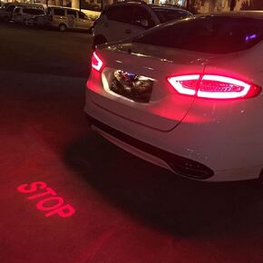 Car Tail Lights Logo Projector Car Door Projector Stop Flag lights Truck Accessories, Fog Light Anti-Collision Taillight Lamp Rear Warning Signal Light