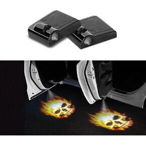 2Pcs Car Door Lights Logo Projector, Wireless LED Car Door Paste Welcome Courtesy Light, Holeless Magnet Sensor Ghost Shadow Welcome Lamp, Universal Car Door Courtesy Lights for All Car Models