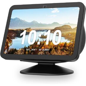 PlusAcc Stand for Echo Show 8 (3rd Gen) - Adjustable Tilt Holder, Table Stand Accessories Compatible with iPhone Models & Echo Show 8 3rd Generation, Non-Slip Base (Black)