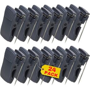 1InTheOffice Cubicle Clips، مشابك حجرية للجدران القماشية، معاد تدويرها بشكل فاخر، فحمي، 24/عبوة