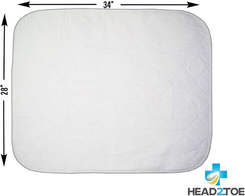 HEAD2TOE- Incontinence Bed Pads | Washable Waterproof Mattress Protector | Premium Pack of 4 30x36 Highly Absorbent Reusable Washable Underpads - Ideal for Adults, Kids, and Pets in Saudi Arabia