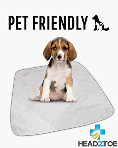 HEAD2TOE- Incontinence Bed Pads | Washable Waterproof Mattress Protector | Premium Pack of 4 30x36 Highly Absorbent Reusable Washable Underpads - Ideal for Adults, Kids, and Pets in Saudi Arabia