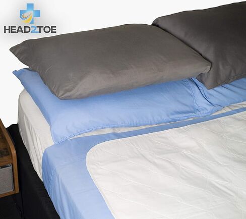 HEAD2TOE- Incontinence Bed Pads | Washable Waterproof Mattress Protector | Premium Pack of 4 30x36 Highly Absorbent Reusable Washable Underpads - Ideal for Adults, Kids, and Pets in Saudi Arabia