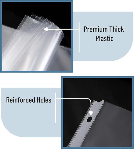 السيد Pen- واقيات الأوراق، 8.5 × 11 بوصة، 50 حزمة، سمك 0.04 مم، واقيات الصفحات، واقيات الصفحات الشفافة لـ 3 مجلدات حلقية، أكمام بلاستيكية شفافة، أكمام مجلدة، لوازم العودة إلى المدرسة in Kuwait