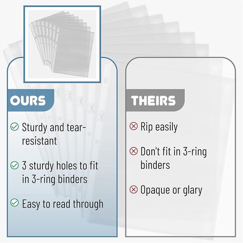 السيد Pen- واقيات الأوراق، 8.5 × 11 بوصة، 50 حزمة، سمك 0.04 مم، واقيات الصفحات، واقيات الصفحات الشفافة لـ 3 مجلدات حلقية، أكمام بلاستيكية شفافة، أكمام مجلدة، لوازم العودة إلى المدرسة in Kuwait