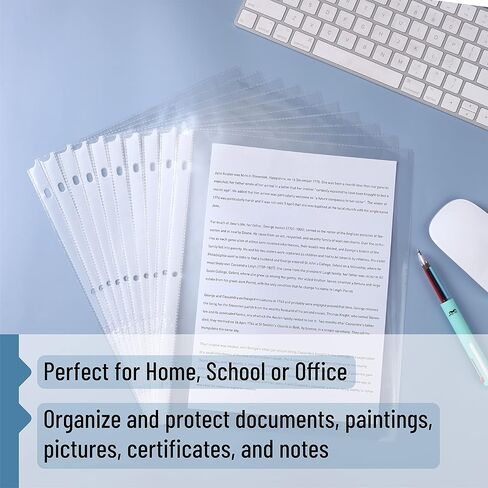 السيد Pen- واقيات الأوراق، 8.5 × 11 بوصة، 50 حزمة، سمك 0.04 مم، واقيات الصفحات، واقيات الصفحات الشفافة لـ 3 مجلدات حلقية، أكمام بلاستيكية شفافة، أكمام مجلدة، لوازم العودة إلى المدرسة in Kuwait