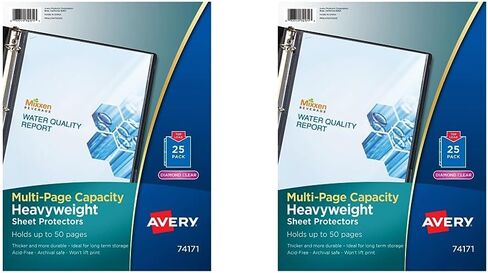 Avery Clear High-Capacity Sheet Protectors, Hold 50 Sheets, Heavyweight, 25 Multi Page Protectors (74171) in Saudi Arabia