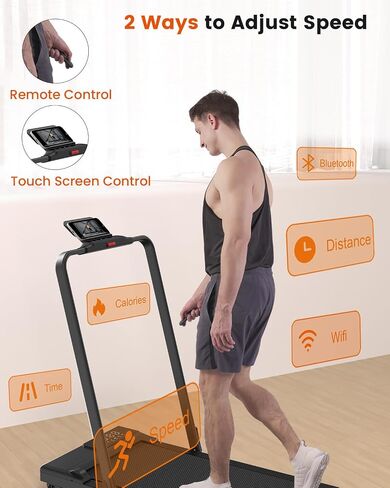3 in 1 Walking Pad Treadmill- 3.0HP Folding Treadmills for Home Easy to Store, 300LBs Capacity Under Desk Treadmill Free Installation and Low Noise for Office Work in Saudi Arabia