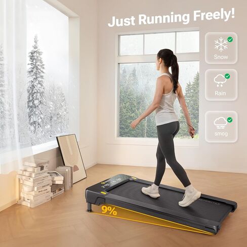 UREVO Walking Pad with Auto Incline, Max 9% 3 Stage Incline Under Desk Treadmill, 2.5HP Inclined Walking Treadmill for Home with Remote Control and LED Display in Kuwait