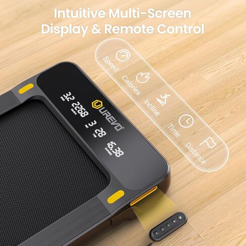 UREVO Walking Pad with Auto Incline, Max 9% 3 Stage Incline Under Desk Treadmill, 2.5HP Inclined Walking Treadmill for Home with Remote Control and LED Display in Kuwait