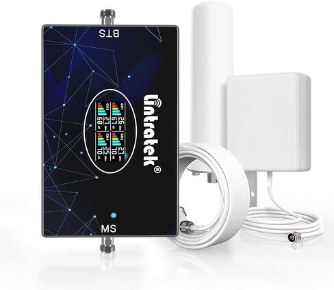 Lintratek Cell Phone Signal Booster for Home and Office on Band 2/4/5/12/17,Up to 5,000 Sq Ft,Boost 4G LTE 3G GSM Data & Voice Signal for Varies of U.S. Carriers, FCC Approved in Saudi Arabia