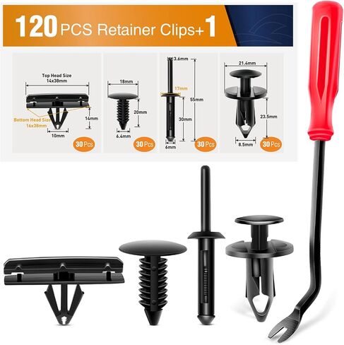 GOOACC 60Pcs Blind Rivet Fender Flare Rocker Moulding Bumper Shield Retainer Clip Assortment 6506007AA 68039280-AA 6030441 Replacement for Jeep Wrangler Chrysler Ford GMC and Fastener Remover in Saudi Arabia