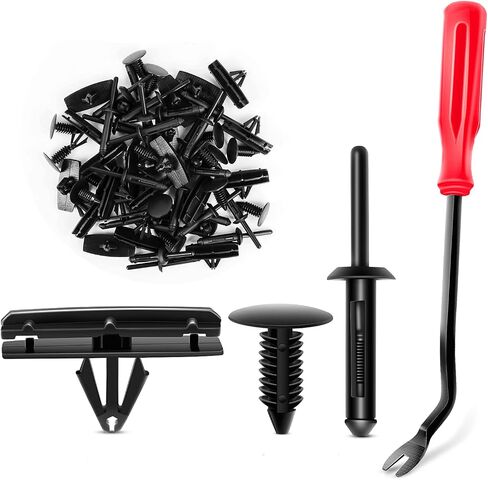 GOOACC 60Pcs Blind Rivet Fender Flare Rocker Moulding Bumper Shield Retainer Clip Assortment 6506007AA 68039280-AA 6030441 Replacement for Jeep Wrangler Chrysler Ford GMC and Fastener Remover in Saudi Arabia