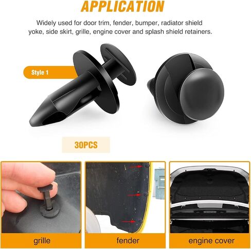 GOOACC 60Pcs Blind Rivet Fender Flare Rocker Moulding Bumper Shield Retainer Clip Assortment 6506007AA 68039280-AA 6030441 Replacement for Jeep Wrangler Chrysler Ford GMC and Fastener Remover in Saudi Arabia
