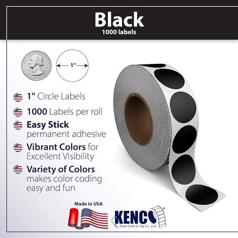 Kenco Color Coding Circle Dot Sticker Labels on a roll (Silver FOIL, 1 INCH 1000 Stickers) in Saudi Arabia