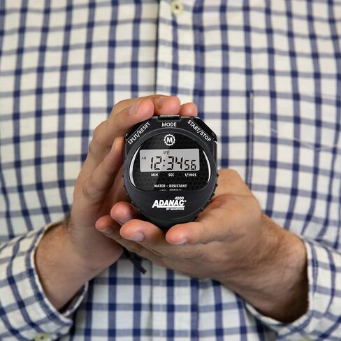 MARATHON ST083009 Adanac 4000 Digital Stopwatch Timer with Extra Large Display and Buttons, Water Resistant, Two Year Warranty - Yellow in Saudi Arabia