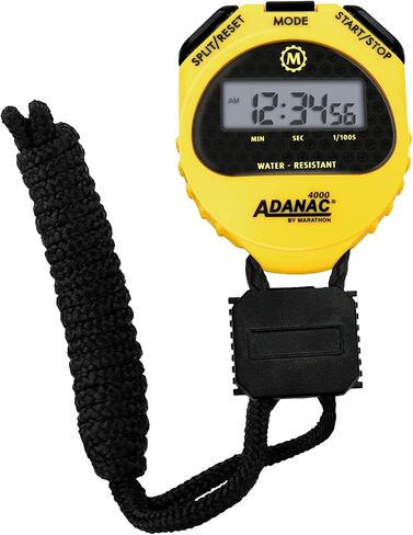 MARATHON ST083009 Adanac 4000 Digital Stopwatch Timer with Extra Large Display and Buttons, Water Resistant, Two Year Warranty - Yellow in Saudi Arabia