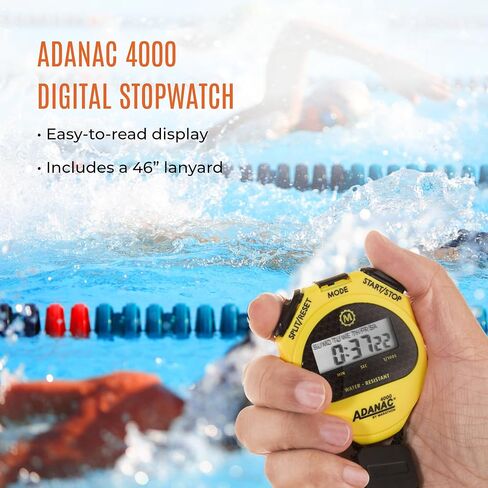 MARATHON ST083009 Adanac 4000 Digital Stopwatch Timer with Extra Large Display and Buttons, Water Resistant, Two Year Warranty - Yellow in Saudi Arabia